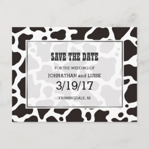 Cow pattern background Save the Date postcard
