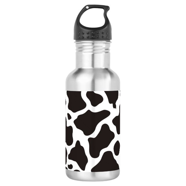 Cow pattern background stainless steel water bottle (Front)