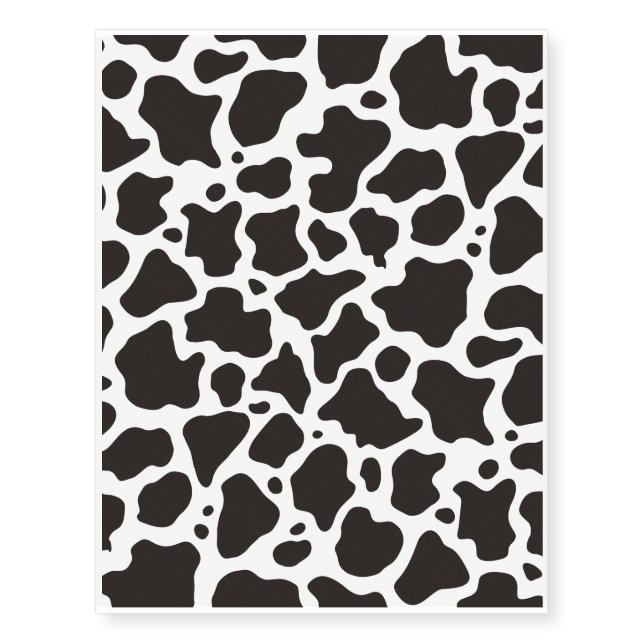 Cow pattern background temporary tattoos (Front)