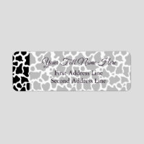 Cow Pattern Background Wedding Address Labels