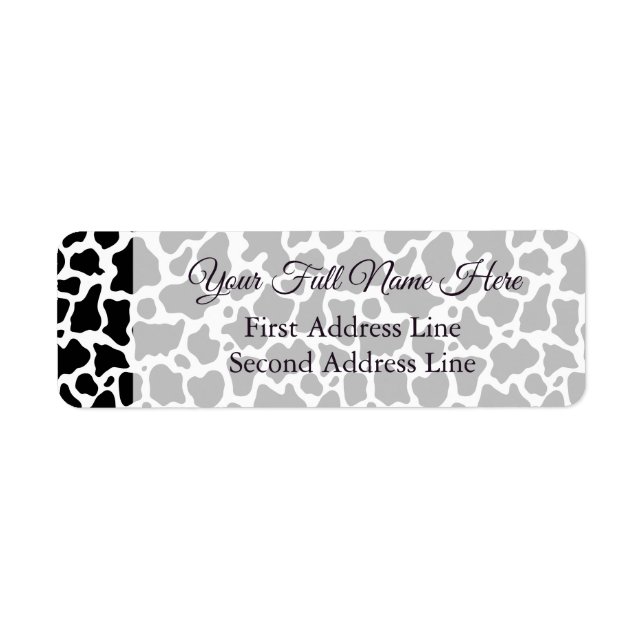 Cow Pattern Background Wedding Address Labels (Front)