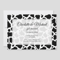 Cow Pattern Background Wedding Announcement