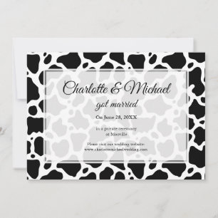 Cow Pattern Background Wedding Announcement