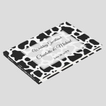 Cow Pattern Background Wedding Guest Book