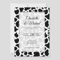 Cow Pattern Background Wedding Invitation