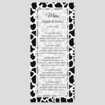 Cow Pattern Background Wedding Menu