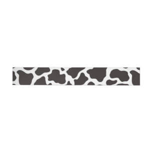Cow pattern background wrap around address label