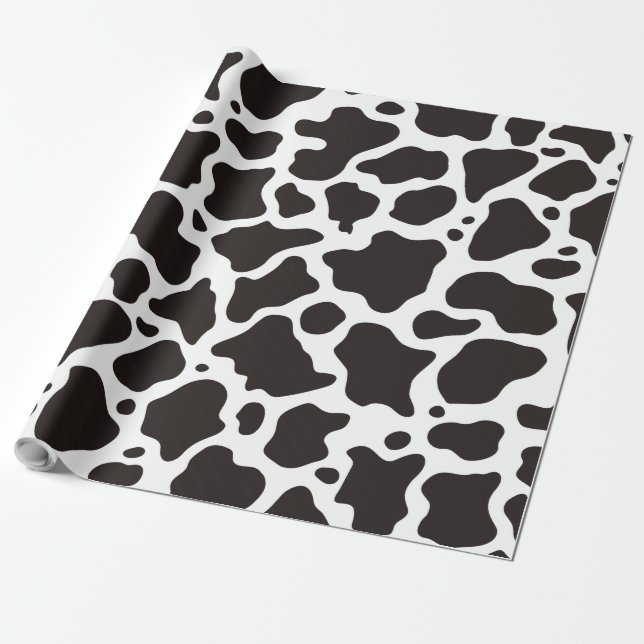 Cow pattern background wrapping paper (Unrolled)