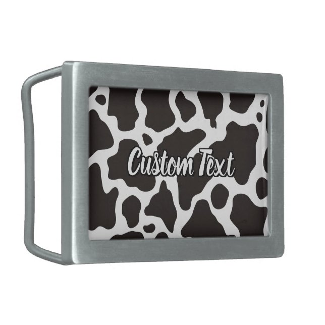 Cow Pattern Belt Buckle (Front Left)