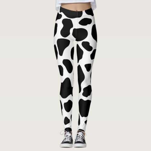 Cow Pattern Black and  Leggings