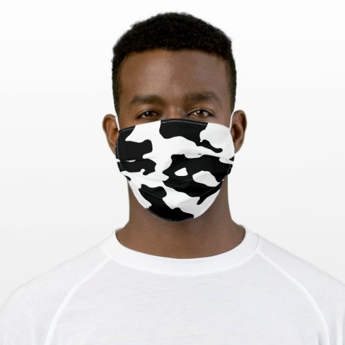 Cow Pattern Black and White Adult Cloth Face Mask