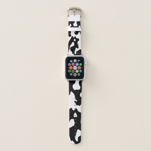 Cow Pattern Black and White Apple Watch Band