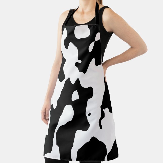 Cow Pattern Black and White Apron (Insitu)