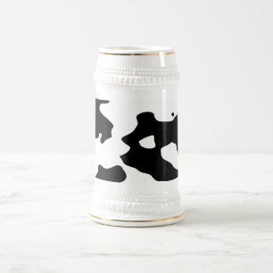 Cow Pattern Black and White Beer Stein