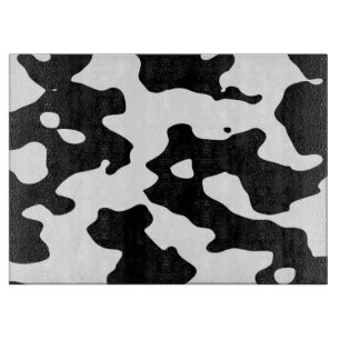Cow Pattern Black and White Cutting Board
