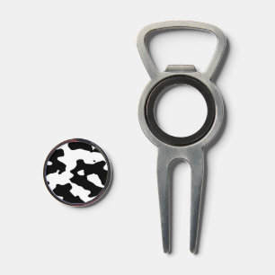 Cow Pattern Black and White Divot Tool