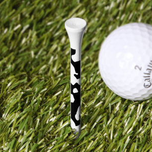 Cow Pattern Black and White Golf Tees