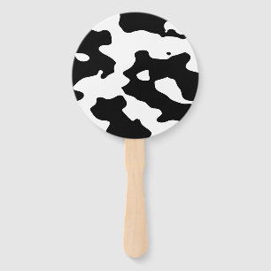 Cow Pattern Black and White Hand Fan