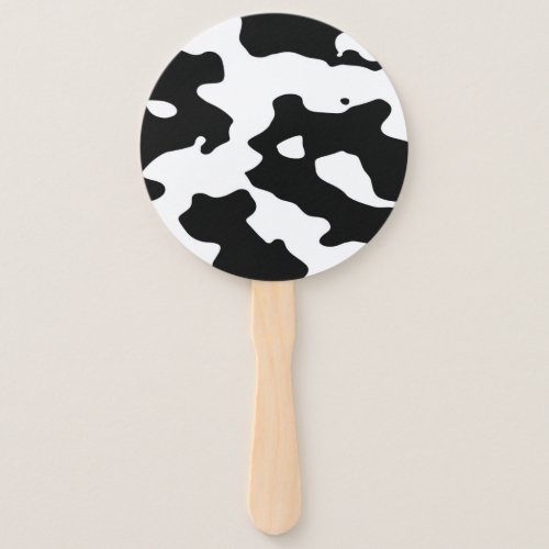 Cow Pattern Black and White Hand Fan