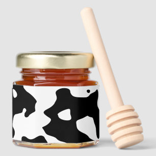 Cow Pattern Black and White Honey Jar Favors