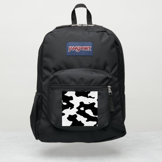 Cow Pattern Black and White JanSport Backpack (Front)