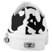 Cow Pattern Black and White Low-Top Sneakers (Left Shoe Back)