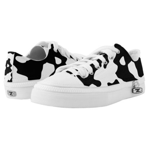 Cow Pattern Black and White Low-Top Sneakers