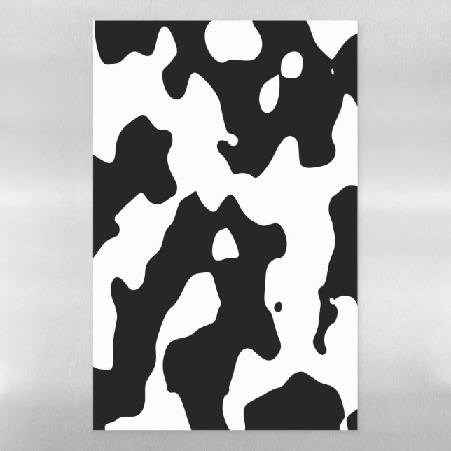 Cow Pattern Black and White Magnetic Dry Erase Sheet (Vertical)