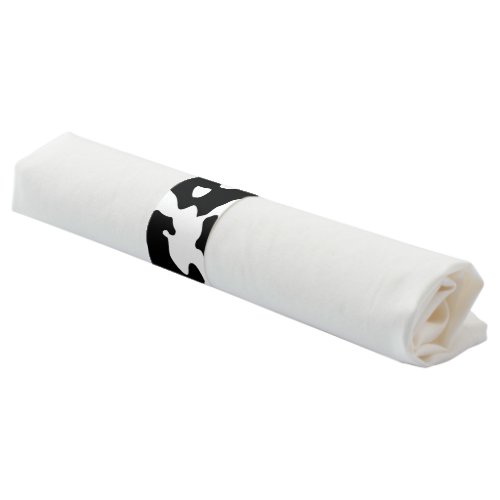 Cow Pattern Black and White Napkin Bands