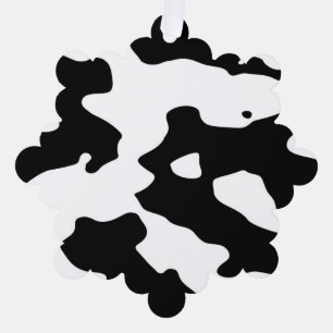 Cow Pattern Black and White  Ornament Card