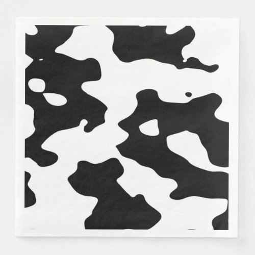 Cow Pattern Black and White Paper Dinner Napkins