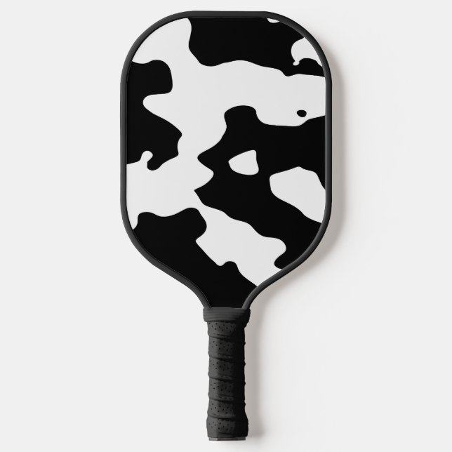 Cow Pattern Black and White  Pickleball Paddle (Front)