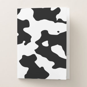 Cow Pattern Black and White Pocket Folder