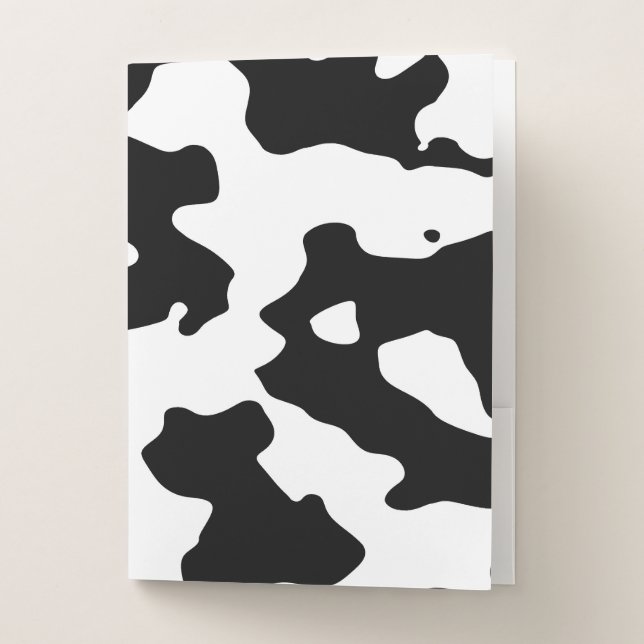 Cow Pattern Black and White Pocket Folder (Front)