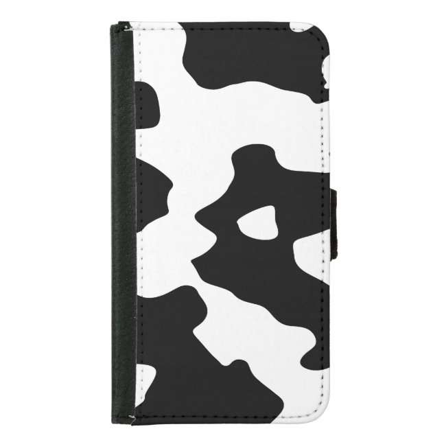 Cow Pattern Black and White Samsung Galaxy Wallet Case (Front)