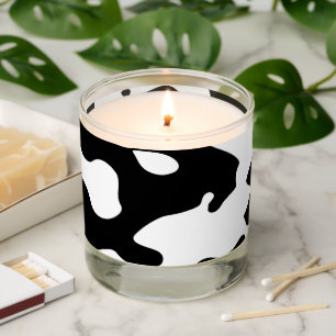 Cow Pattern Black and White  Scented Candle