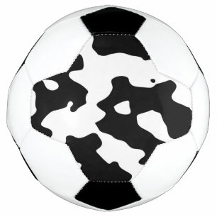 Cow Pattern Black and White Soccer Ball