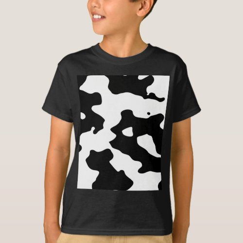 Cow Pattern Black and White T_Shirt