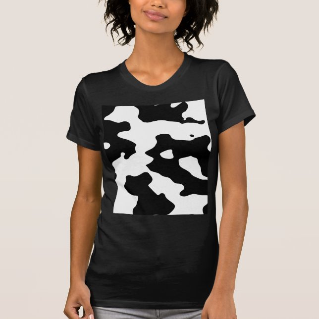 Cow Pattern Black and White T-Shirt (Front)
