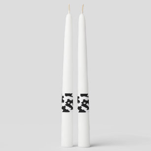 Cow Pattern Black and White Taper Candle