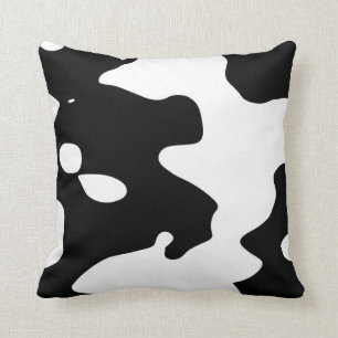 Cow Pattern Black and White Throw Pillow