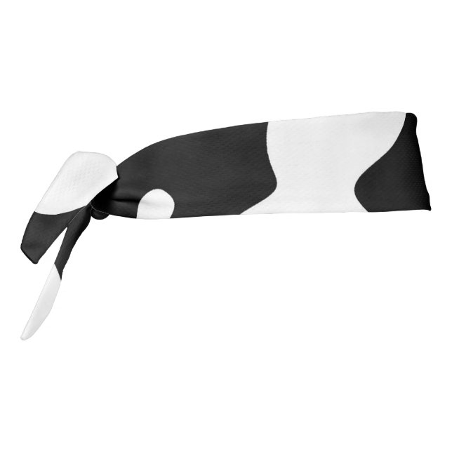 Cow Pattern Black and White Tie Headband (Rotate 270)