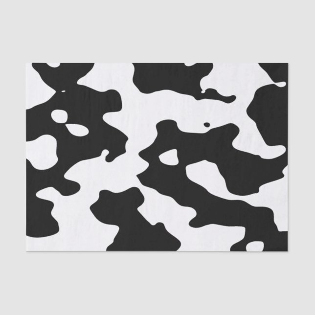 Cow Pattern Black and White Tissue Paper (Front)