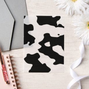 Cow Pattern Black and White Vellum Invitations