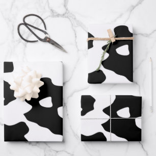 Cow Pattern Black and White  Wrapping Paper Sheets