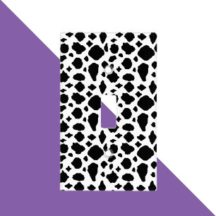 Cow Pattern Black White Country Light Switch Cover