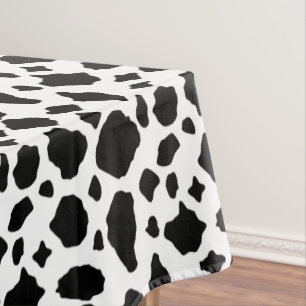Cow Pattern Black White Country Tablecloth