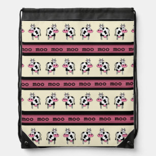 Cow Pattern Drawstring Bag