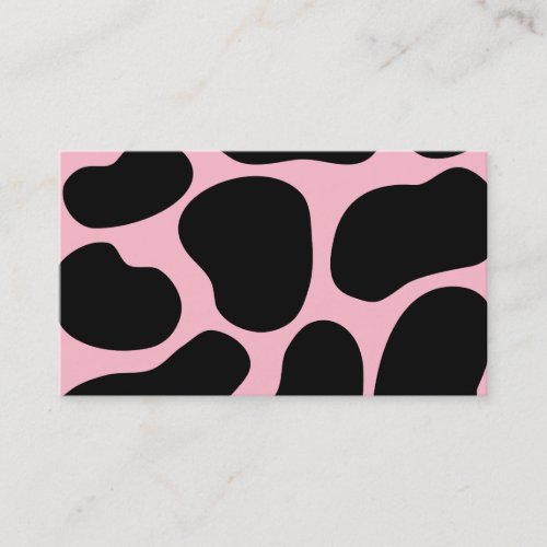 Cow Pattern in Pink and Black Business Card