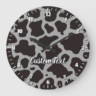 Cow Pattern Large Clock